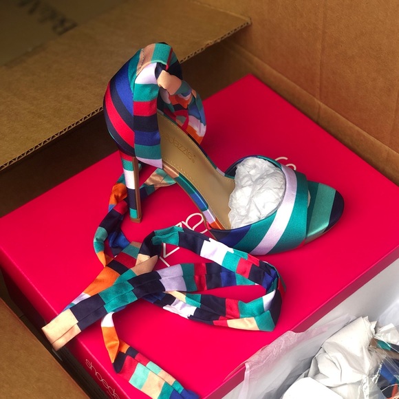 Multi colored, strappy heels - Picture 1 of 5